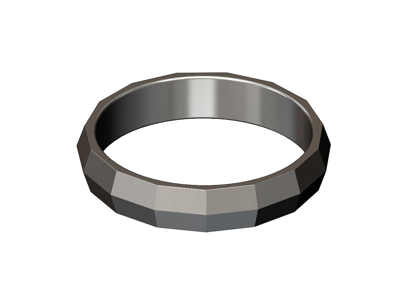 Faceted triangular fashion band US sizes 5to13 3D print model_7