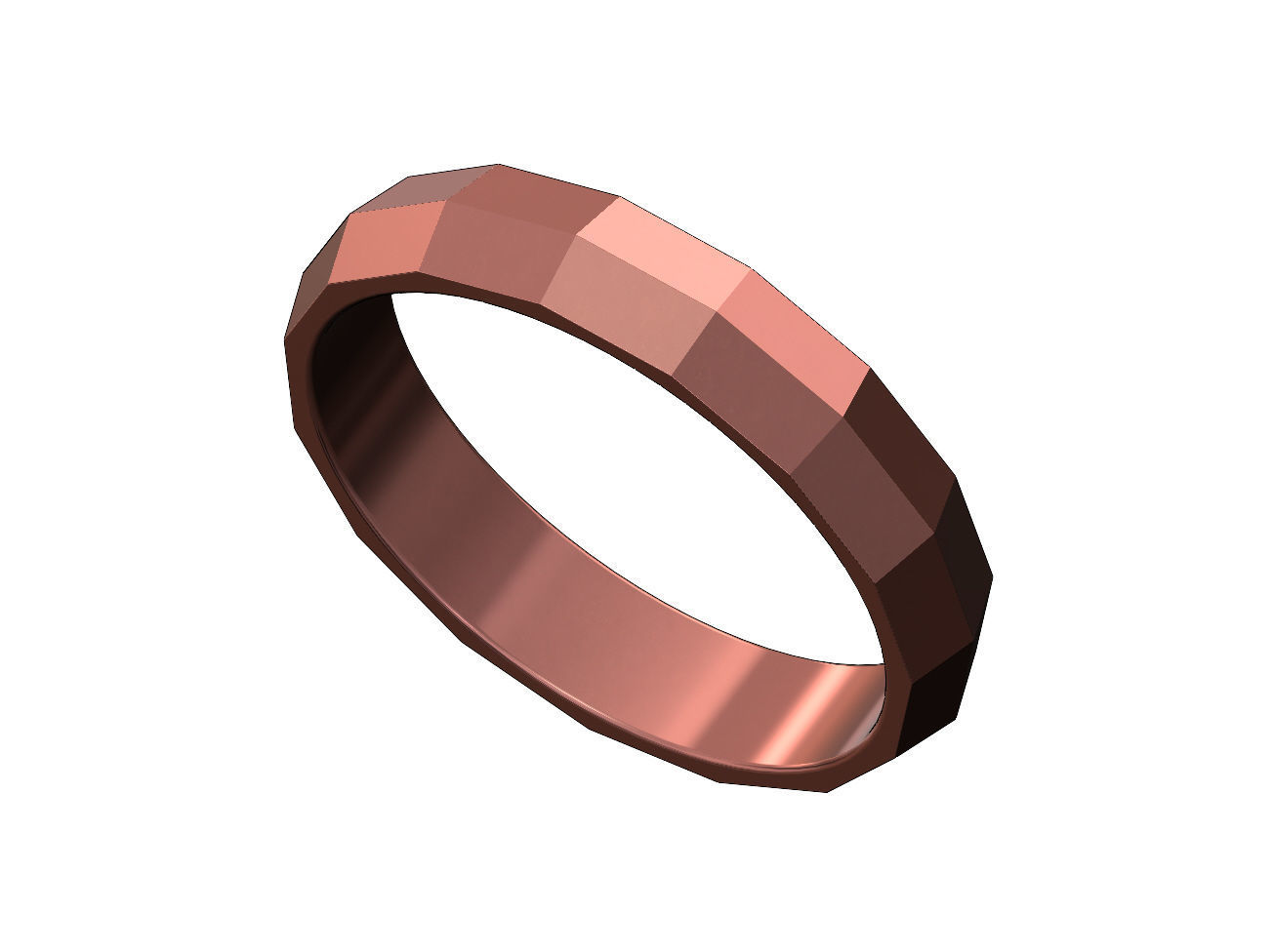 Faceted triangular fashion band US sizes 5to13 3D print model_8