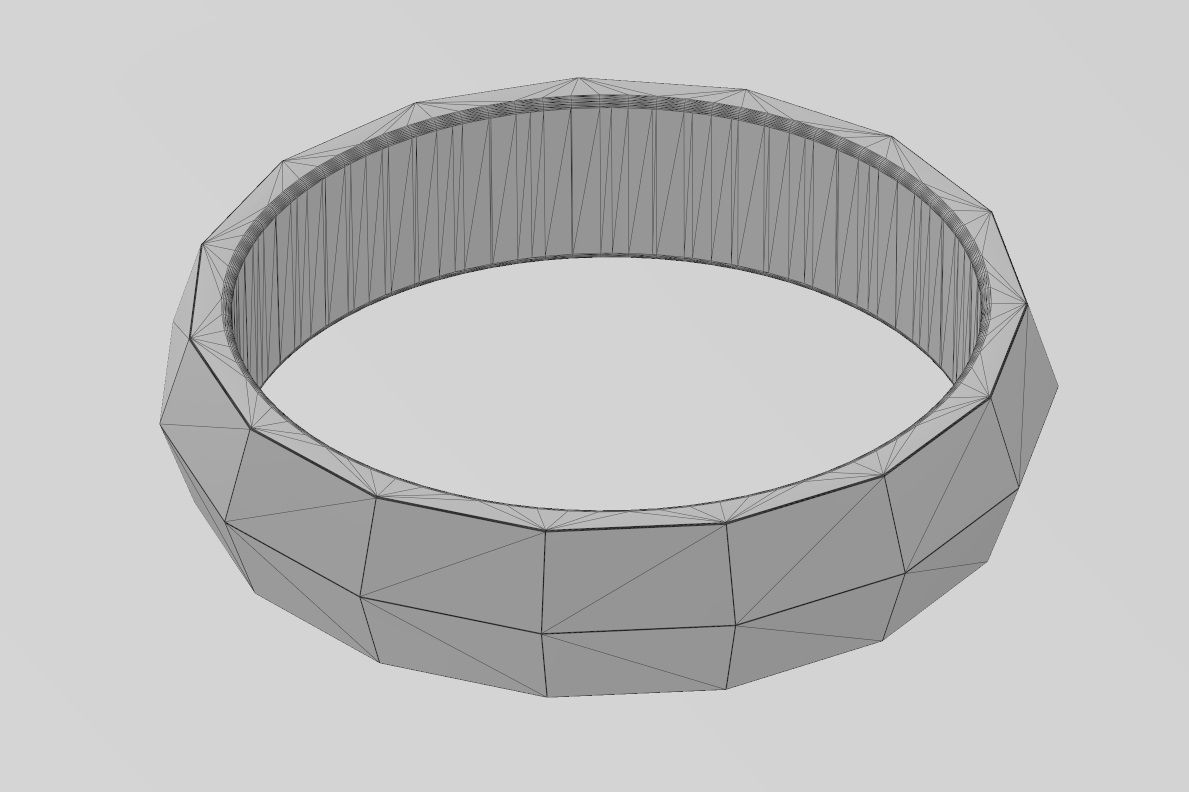 Faceted triangular fashion band US sizes 5to13 3D print model_16