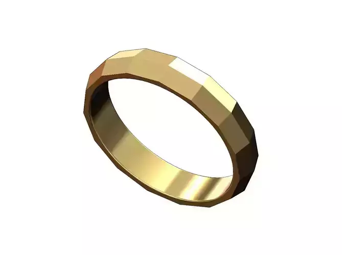 Faceted triangular fashion band US sizes 5to13