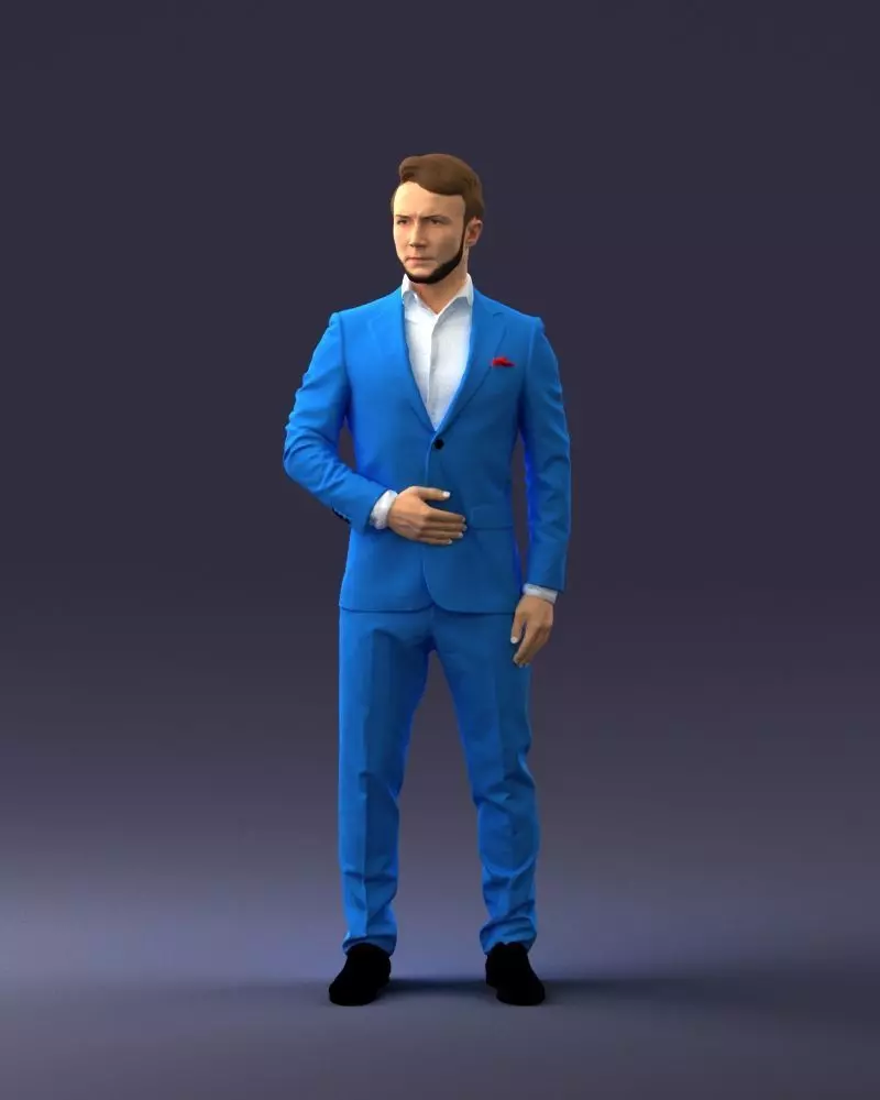 000074 Man in Blue Fashion Suit 0905 3dp 3D print model