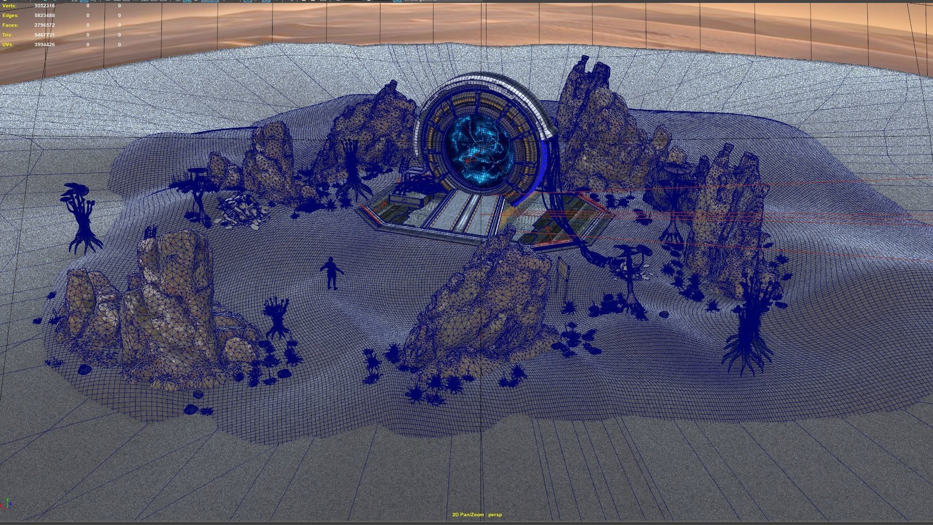 Scifi Desert Portals scence 3D model_9