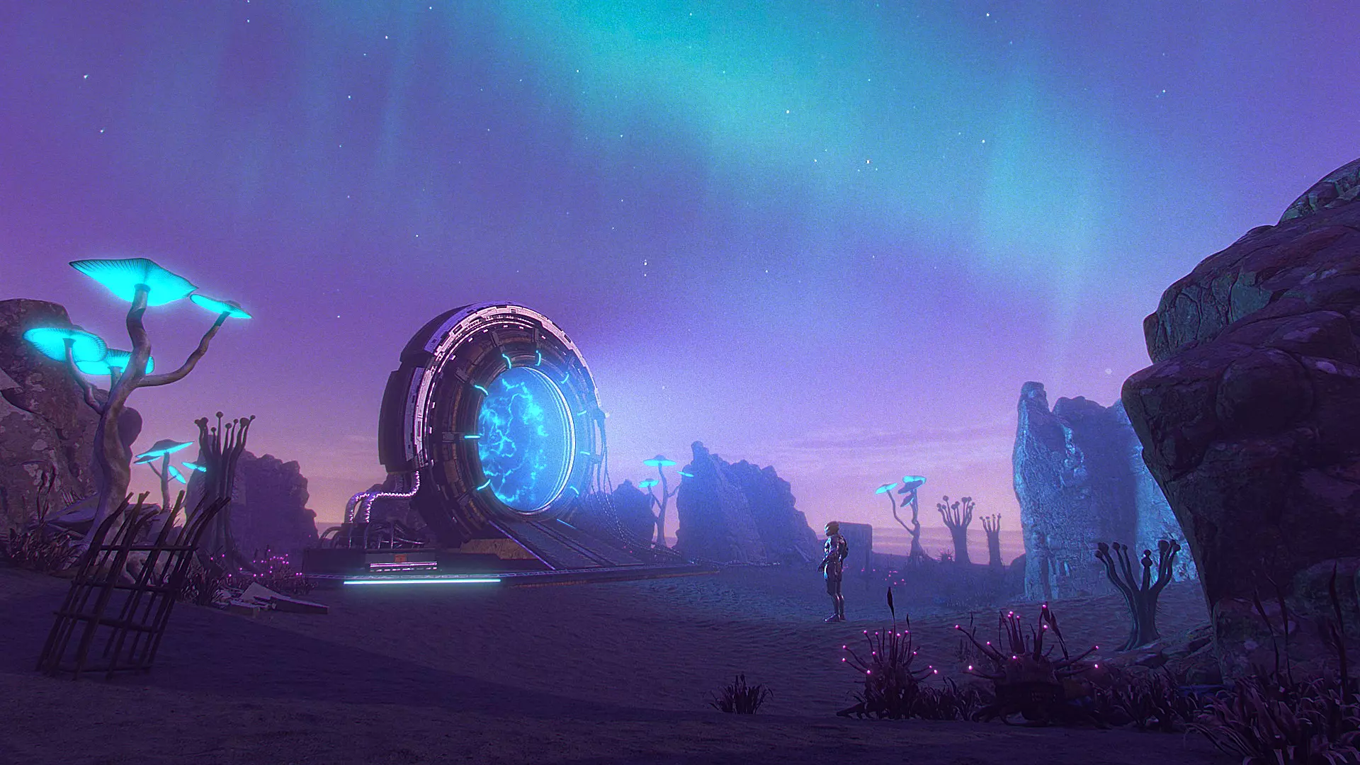 Scifi Desert Portals scence 3D model_0