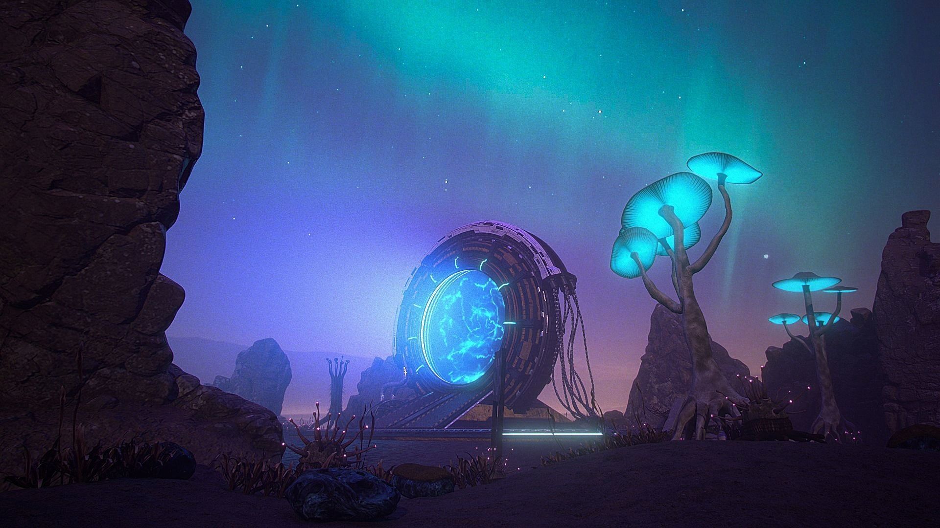 Scifi Desert Portals scence 3D model_2