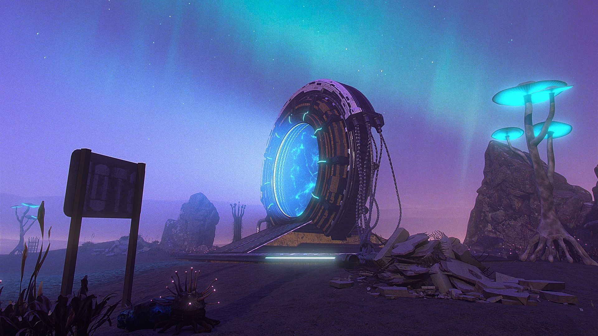 Scifi Desert Portals scence 3D model_3