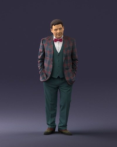 Man in checkered jacket 0051 3D Print Ready 3D print model