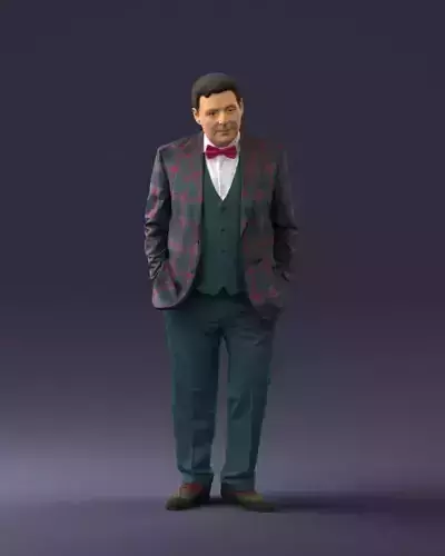 Man in checkered jacket 0051 3D Print Ready