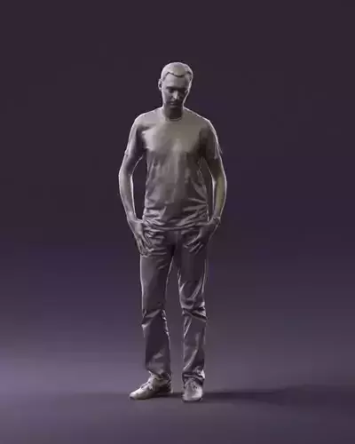 Man in pink shirt 0704 3D Print Ready