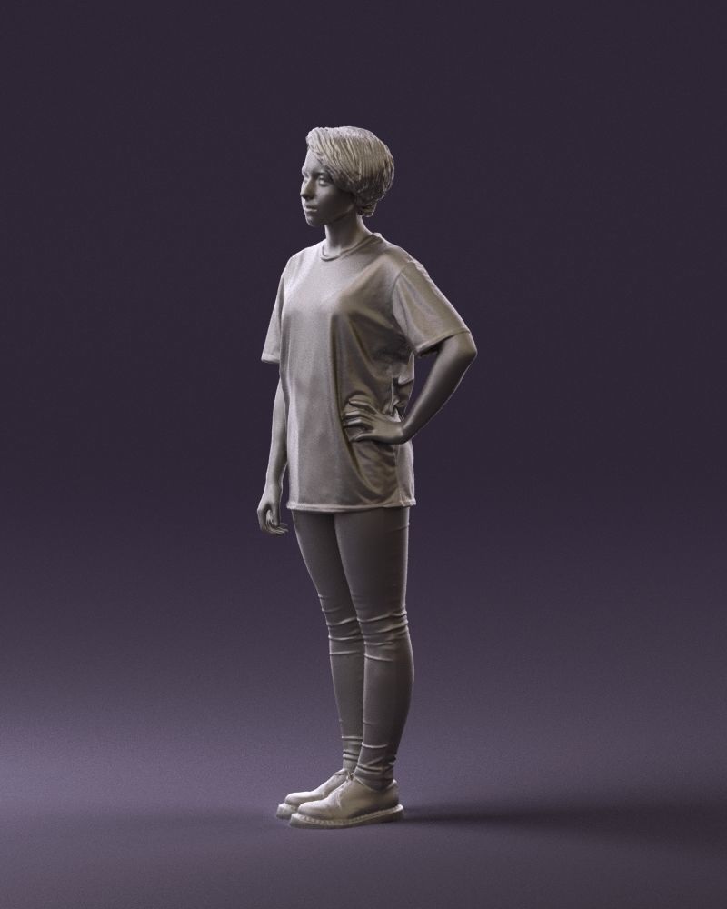 Woman in shirt with eyes 0713 3D Print Ready 3D print model_18