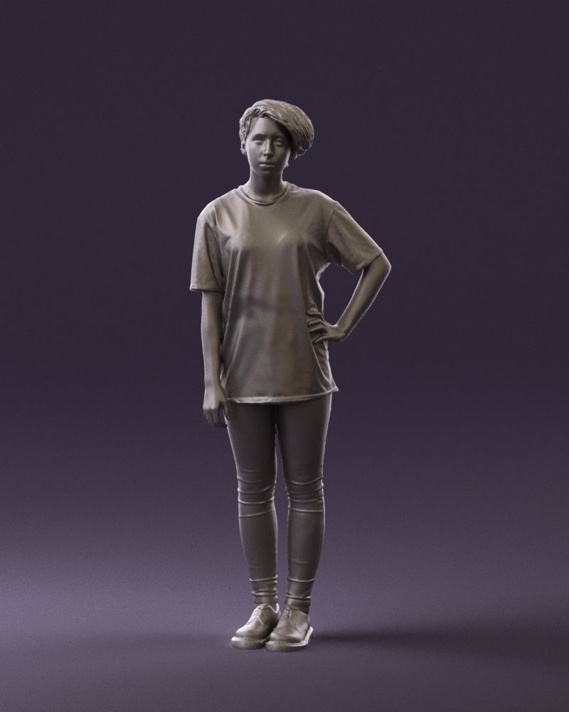 Woman in shirt with eyes 0713 3D Print Ready 3D print model_22