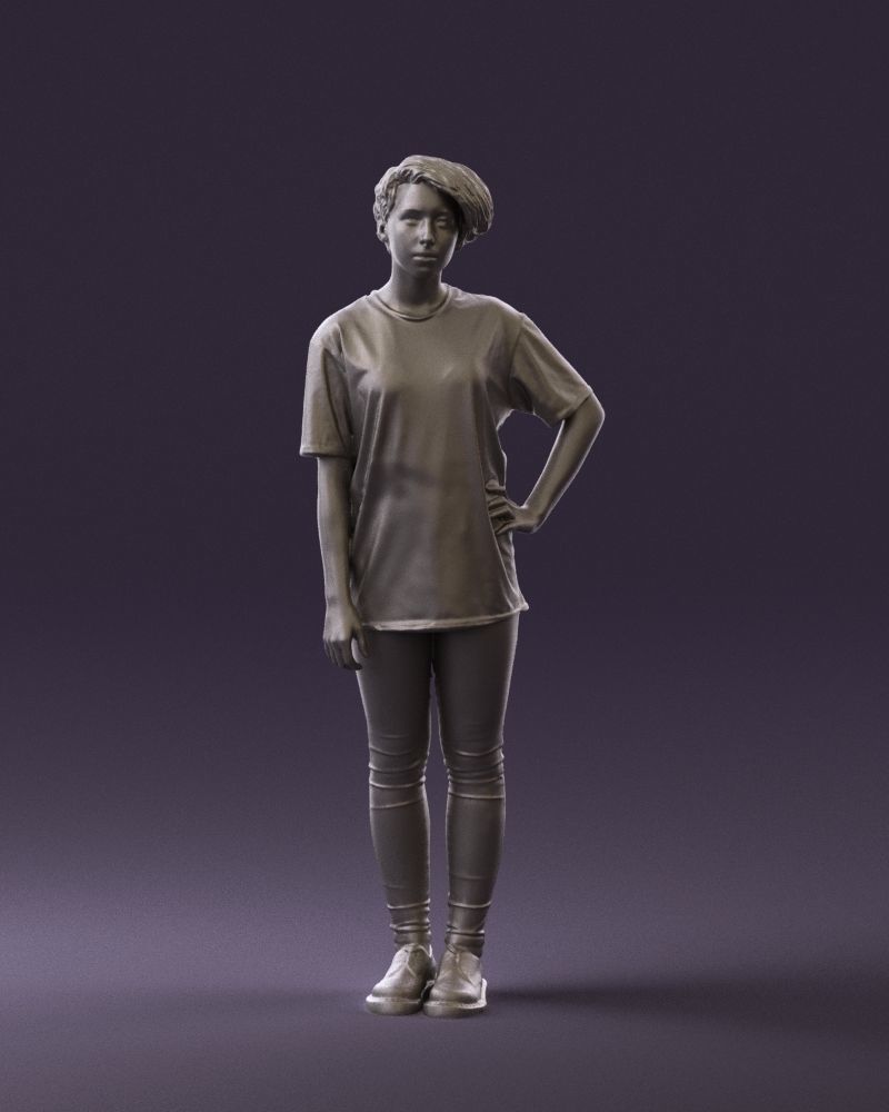 Woman in shirt with eyes 0713 3D Print Ready 3D print model_24