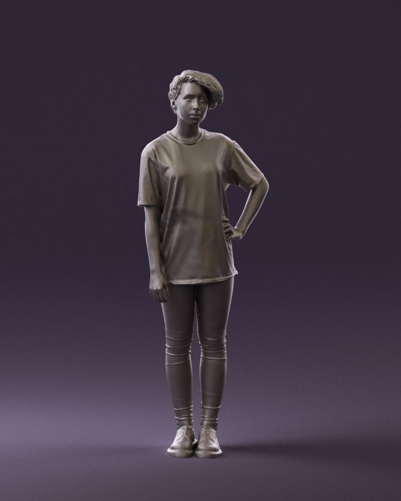Woman in shirt with eyes 0713 3D Print Ready 3D print model_2