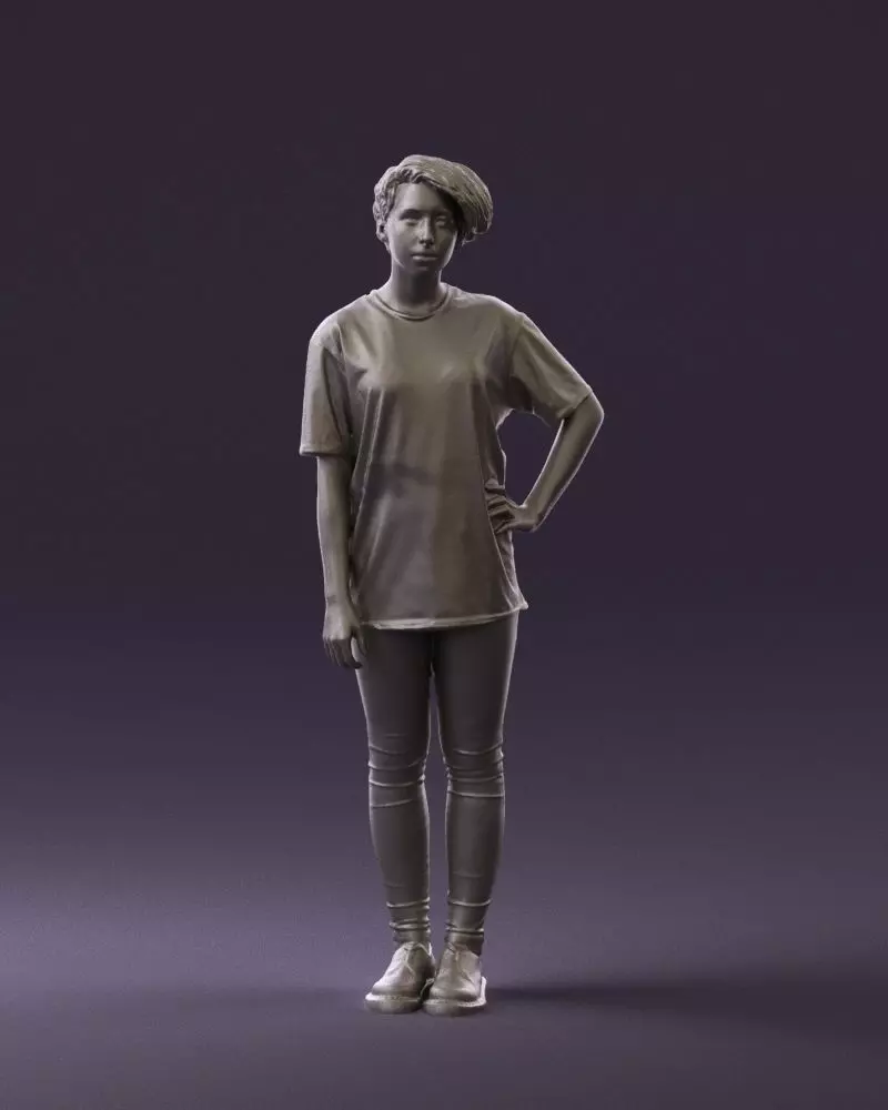 Woman in shirt with eyes 0713 3D Print Ready 3D print model_0