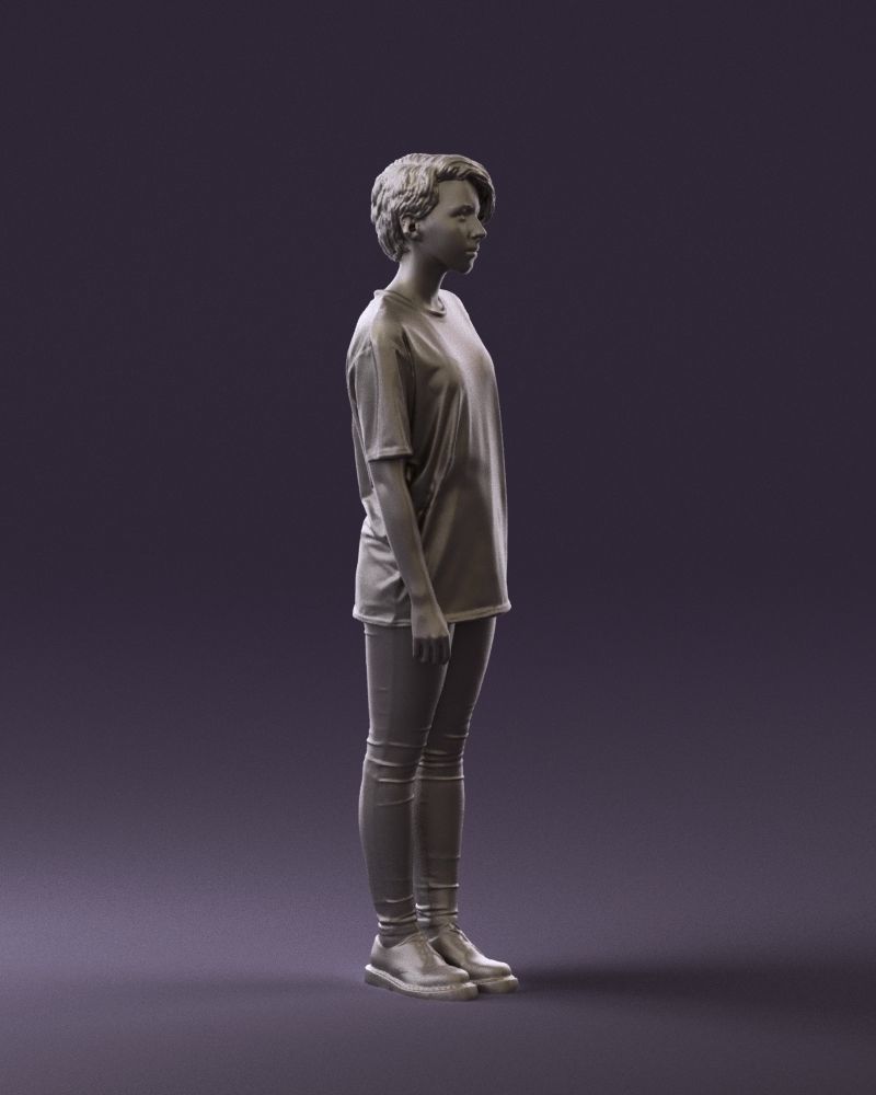 Woman in shirt with eyes 0713 3D Print Ready 3D print model_6