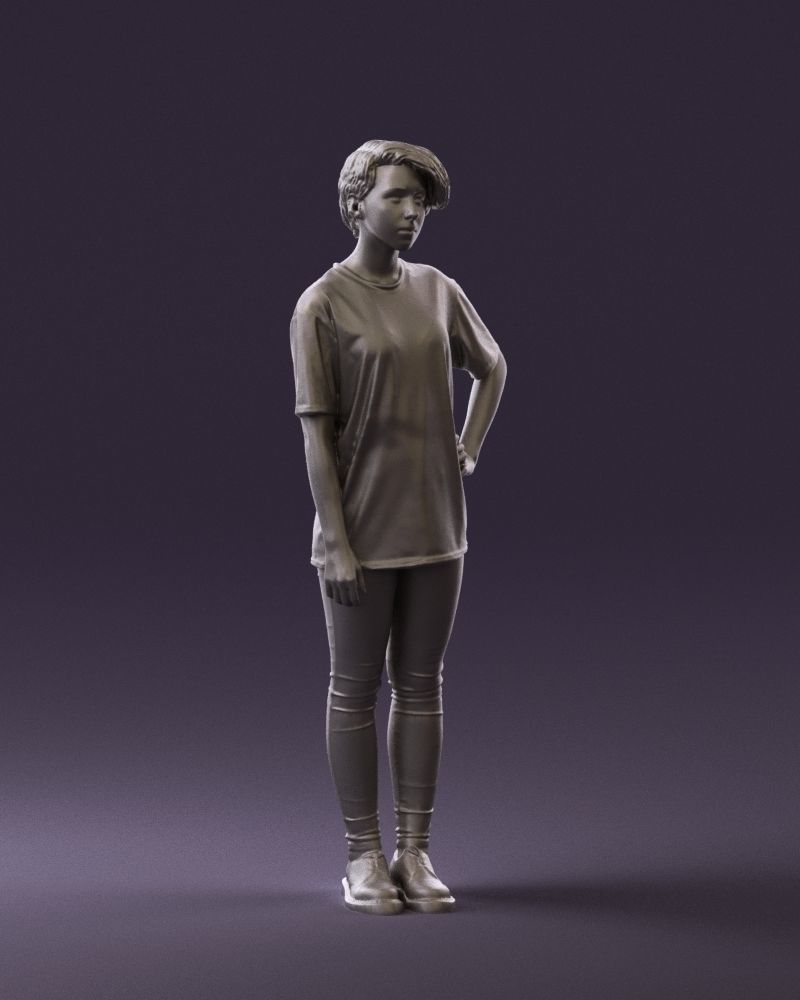 Woman in shirt with eyes 0713 3D Print Ready 3D print model_4