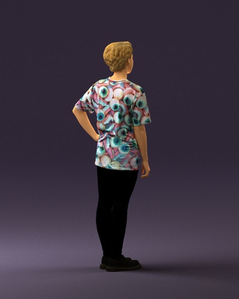 Woman in shirt with eyes 0713 3D Print Ready 3D print model_11