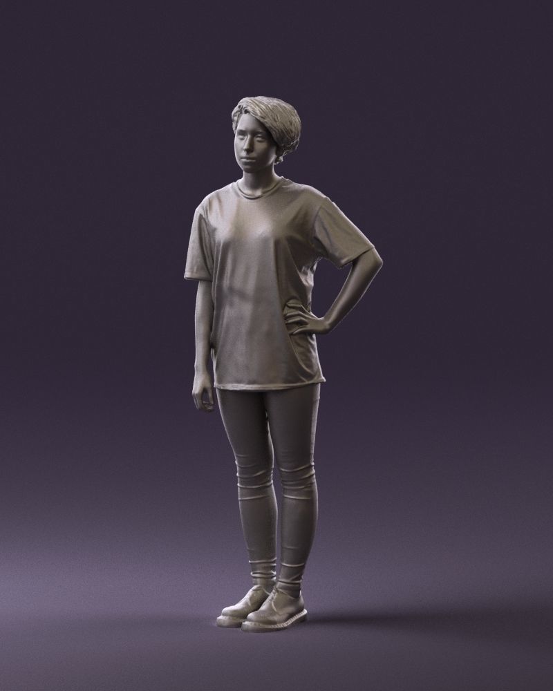 Woman in shirt with eyes 0713 3D Print Ready 3D print model_20