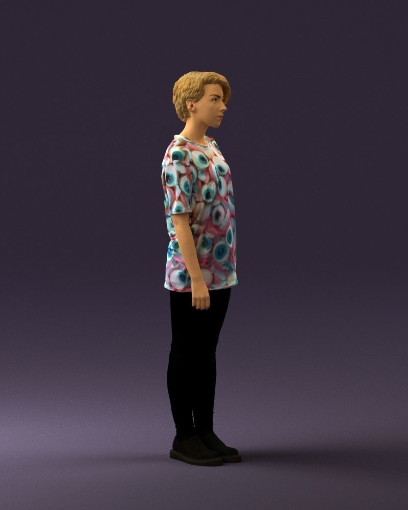Woman in shirt with eyes 0713 3D Print Ready 3D print model_7