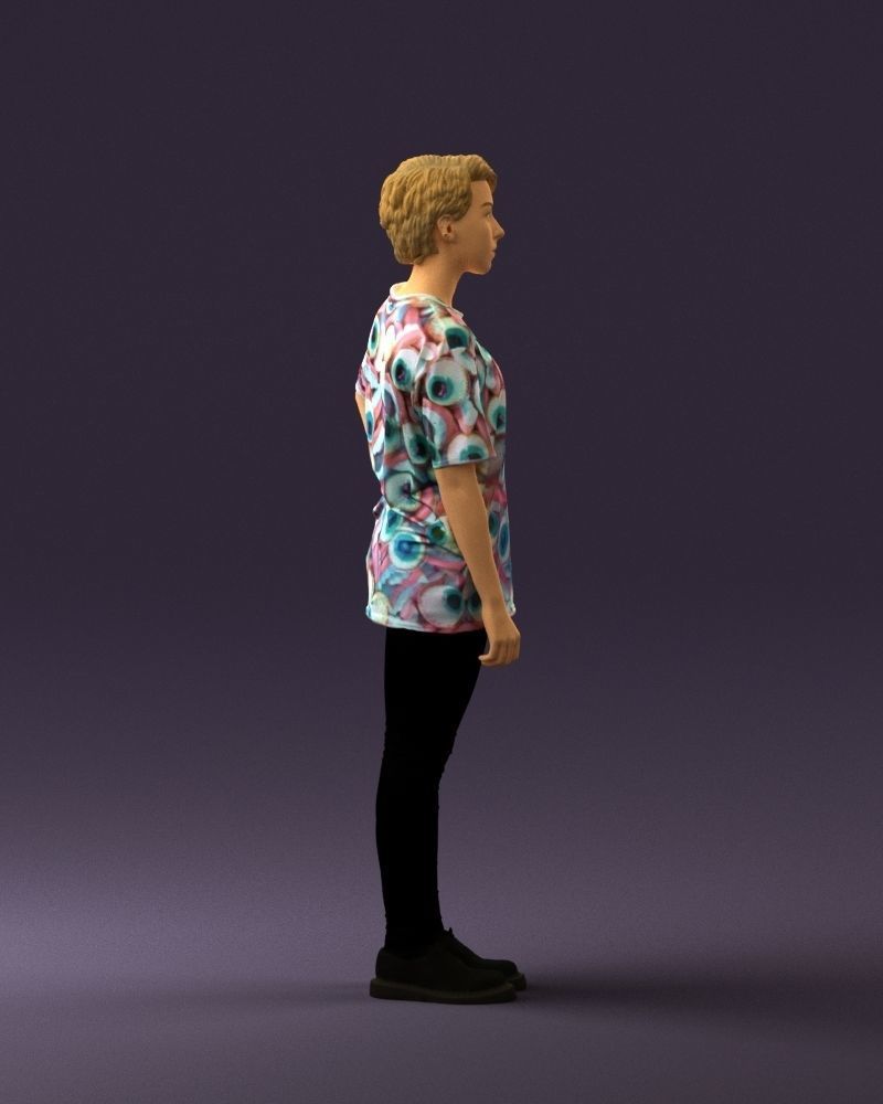 Woman in shirt with eyes 0713 3D Print Ready 3D print model_9