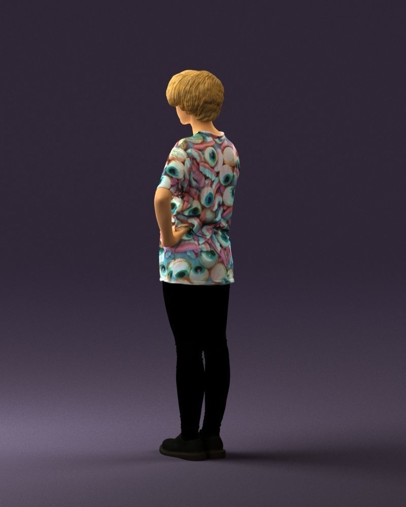 Woman in shirt with eyes 0713 3D Print Ready 3D print model_15