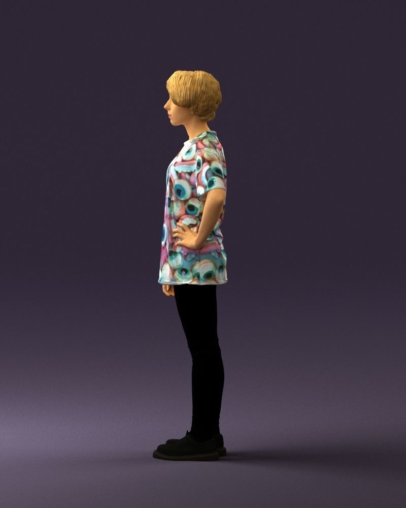 Woman in shirt with eyes 0713 3D Print Ready 3D print model_17