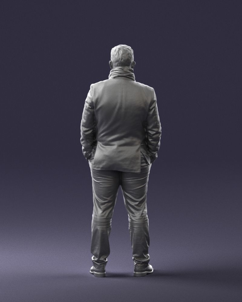 Young man scarf with jacket 0714 3D Print Ready 3D print model_12