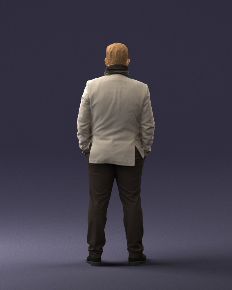 Young man scarf with jacket 0714 3D Print Ready 3D print model_13