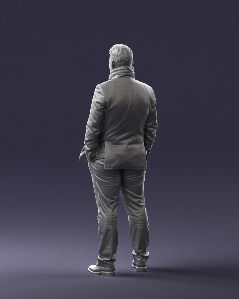 Young man scarf with jacket 0714 3D Print Ready 3D print model_10