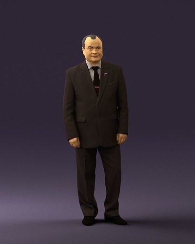 Man in suit russian flag 0577 3D model