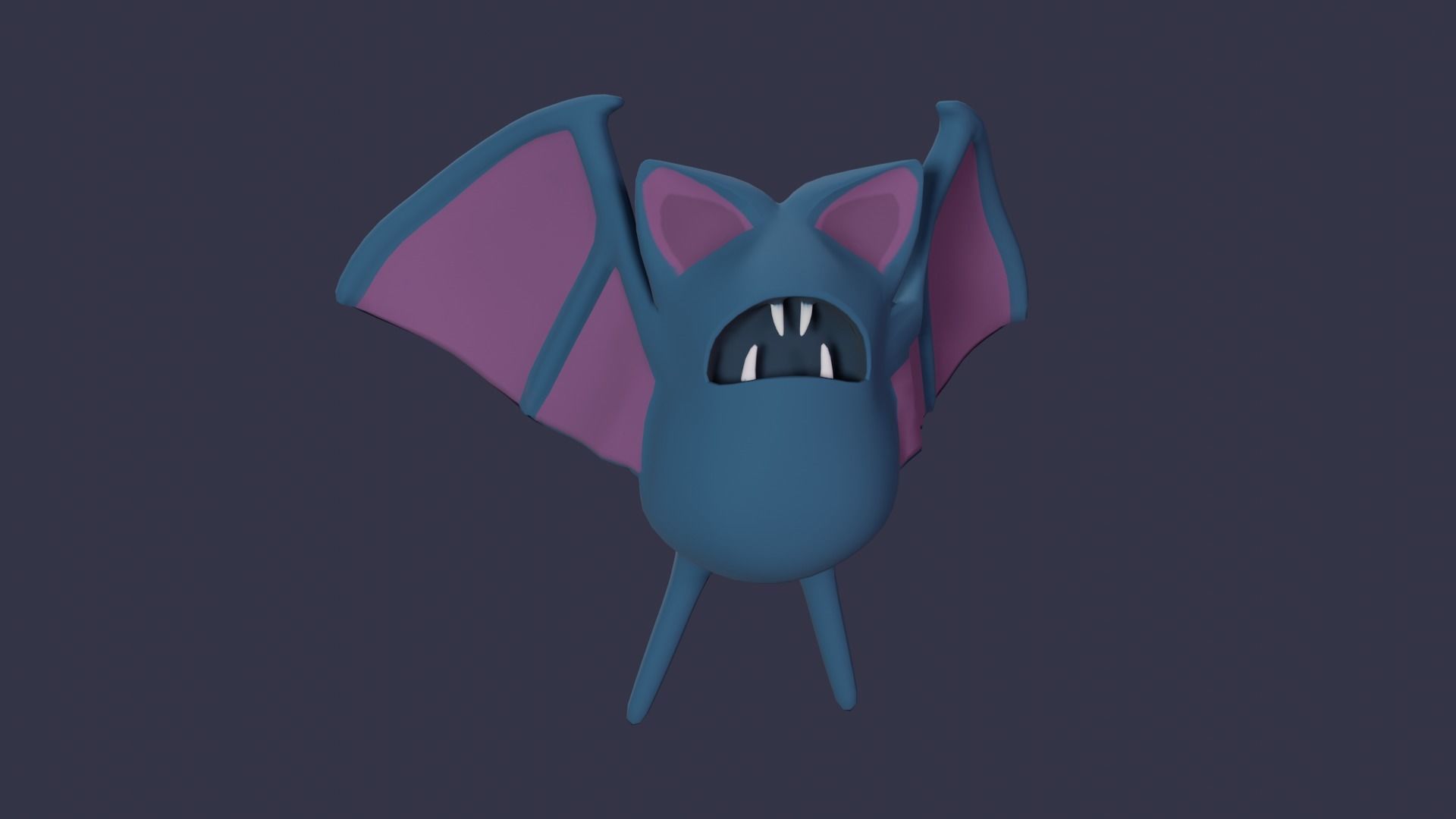 FREE Low-Poly Zubat - Rigged Pokemon with animation Free low-poly 3D model_6