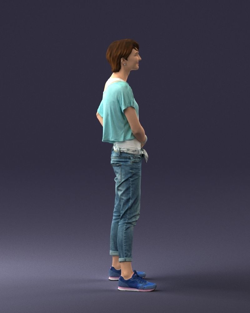 Happy hipster woman 0260 3D Print Ready 3D print model_12