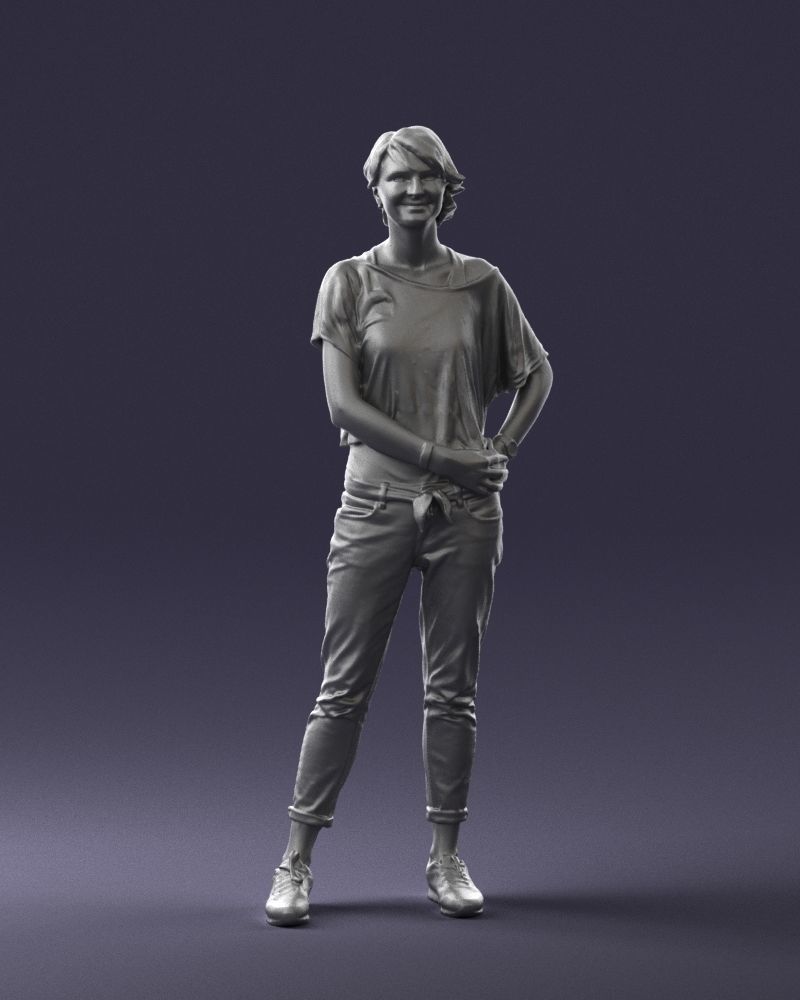 Happy hipster woman 0260 3D Print Ready 3D print model_4