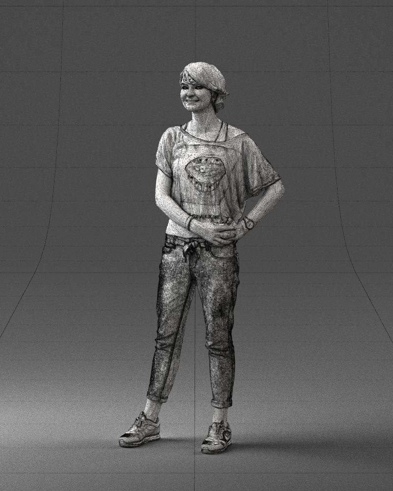 Happy hipster woman 0260 3D Print Ready 3D print model_32