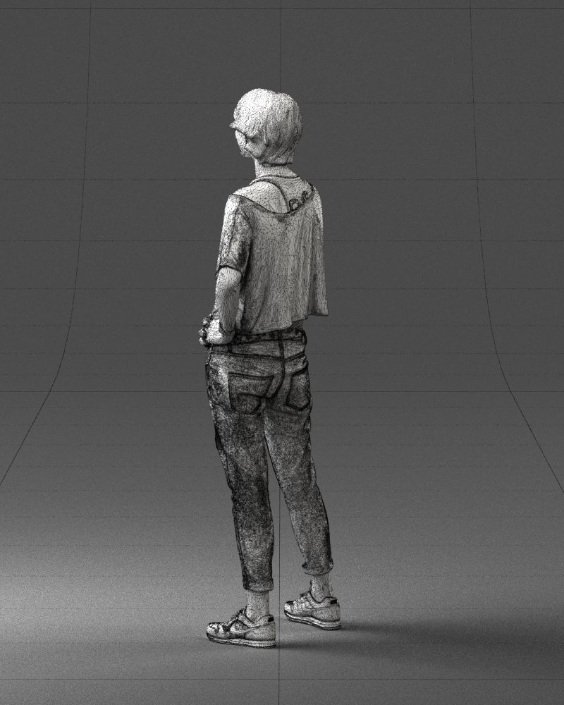 Happy hipster woman 0260 3D Print Ready 3D print model_23