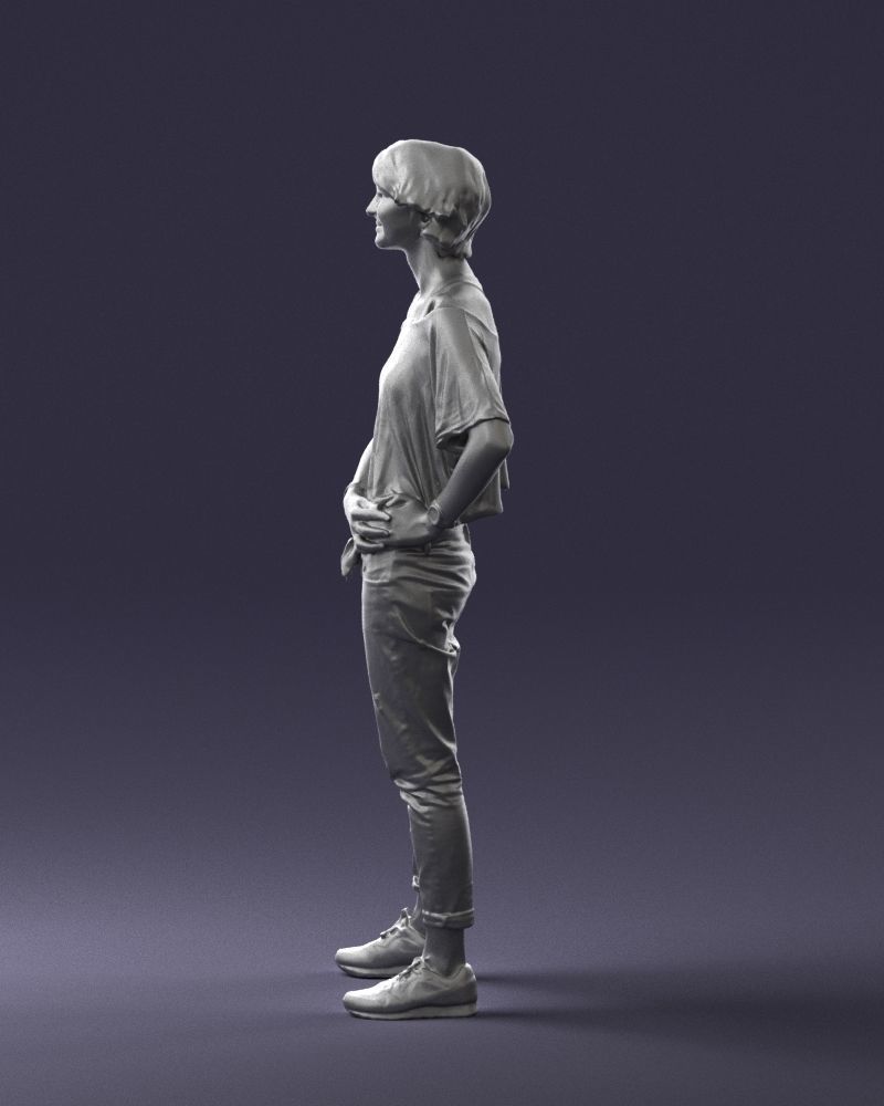 Happy hipster woman 0260 3D Print Ready 3D print model_25