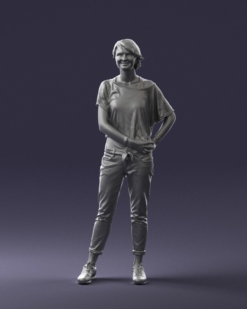 Happy hipster woman 0260 3D Print Ready 3D print model_34