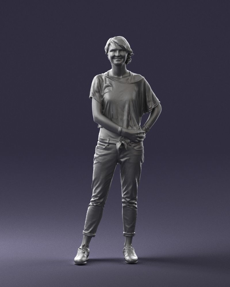 Happy hipster woman 0260 3D Print Ready 3D print model_37