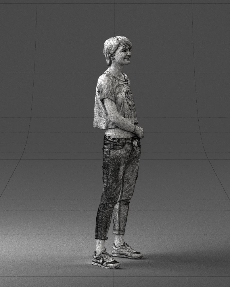 Happy hipster woman 0260 3D Print Ready 3D print model_11