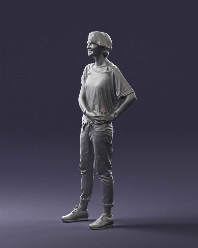 Happy hipster woman 0260 3D Print Ready 3D print model_28