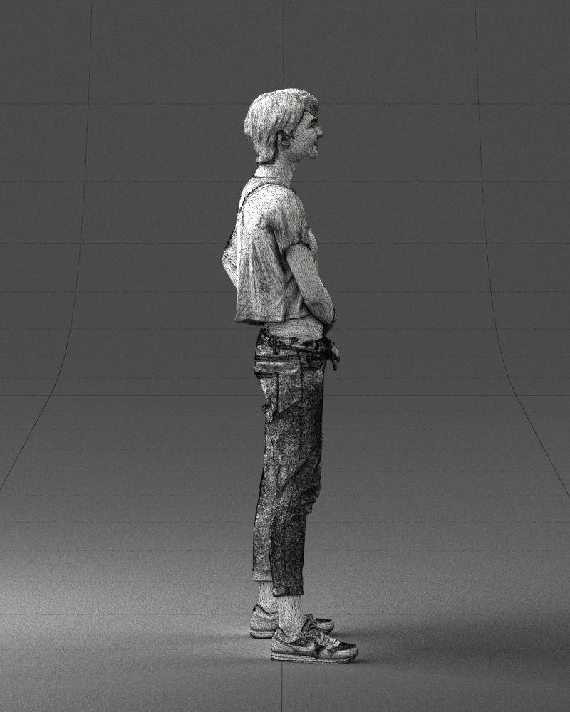 Happy hipster woman 0260 3D Print Ready 3D print model_14