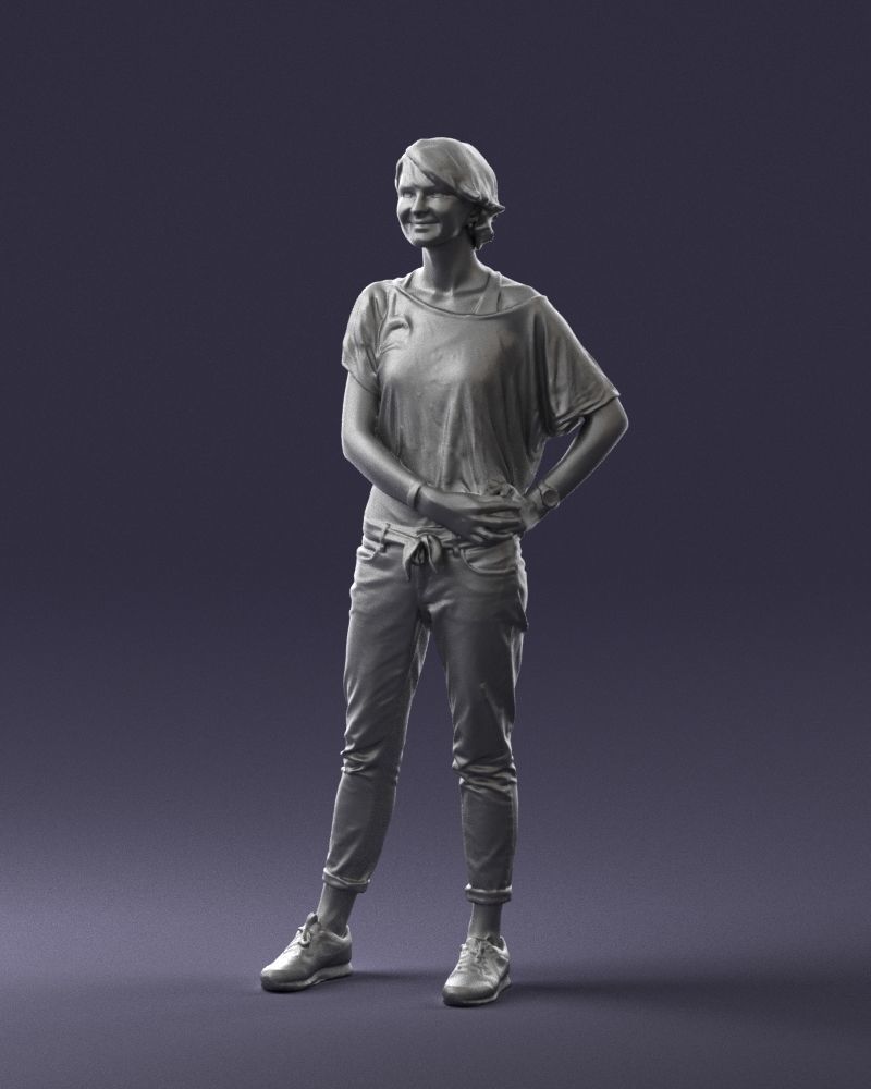 Happy hipster woman 0260 3D Print Ready 3D print model_31