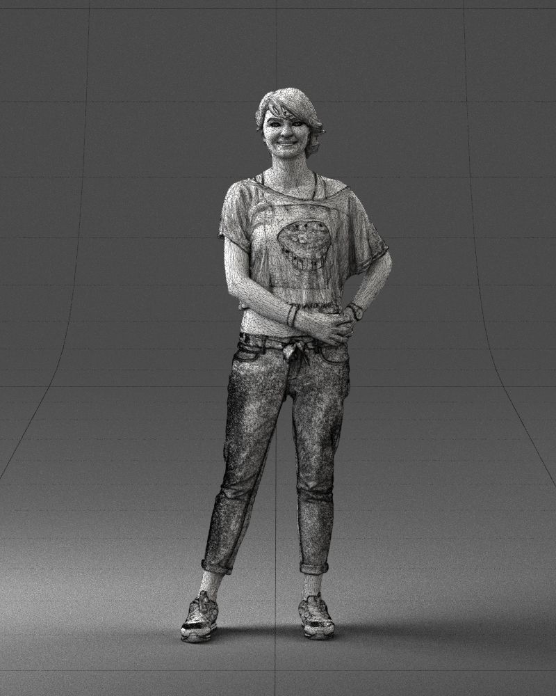 Happy hipster woman 0260 3D Print Ready 3D print model_38