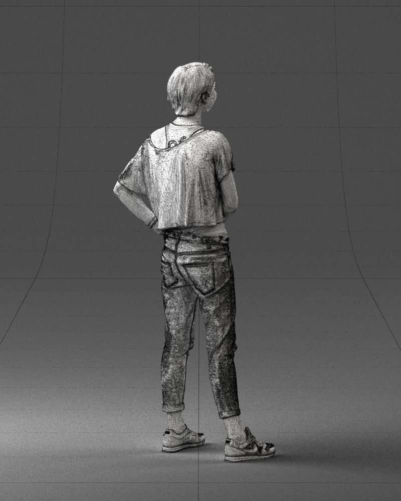 Happy hipster woman 0260 3D Print Ready 3D print model_17