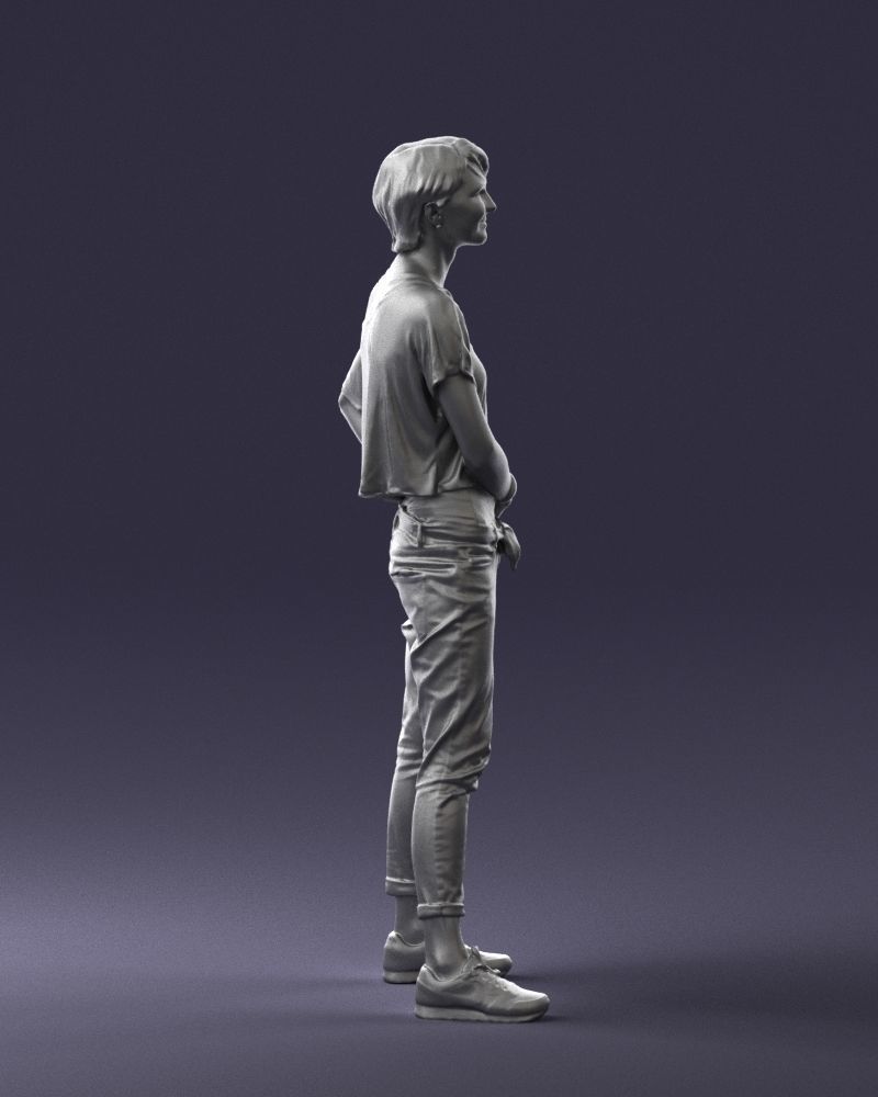 Happy hipster woman 0260 3D Print Ready 3D print model_13
