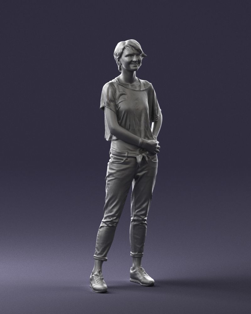 Happy hipster woman 0260 3D Print Ready 3D print model_7