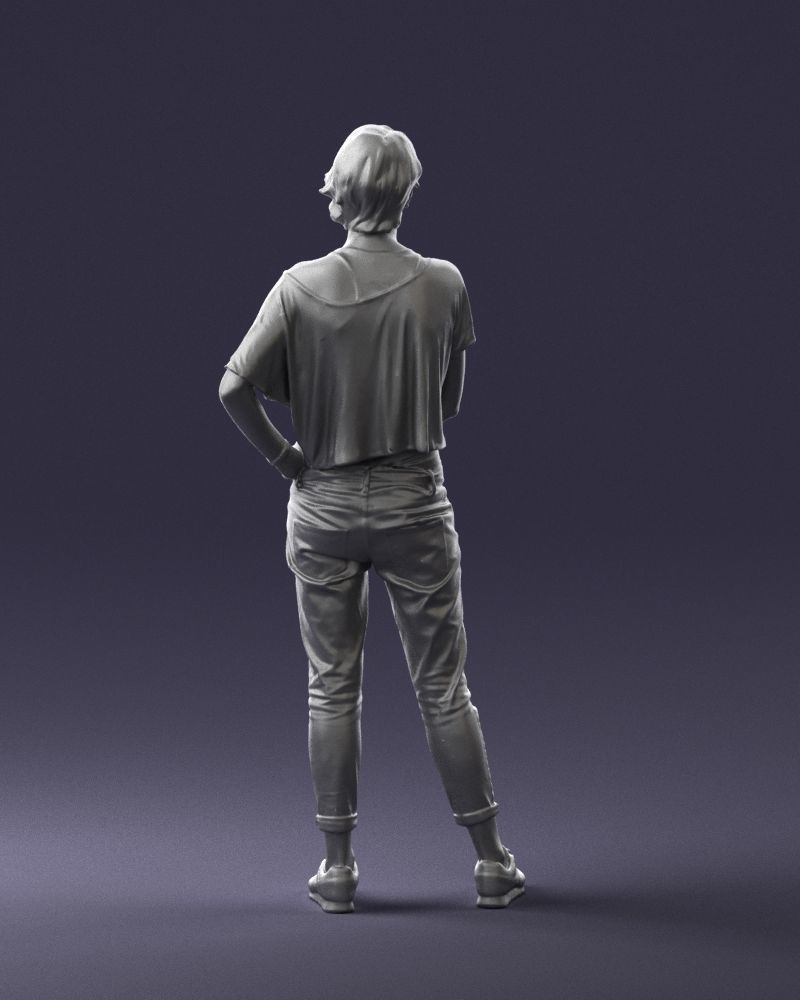 Happy hipster woman 0260 3D Print Ready 3D print model_19