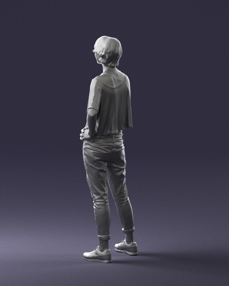 Happy hipster woman 0260 3D Print Ready 3D print model_22