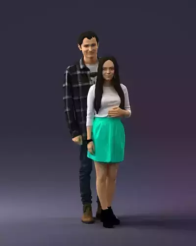 Young couple 0068 3D Print Ready