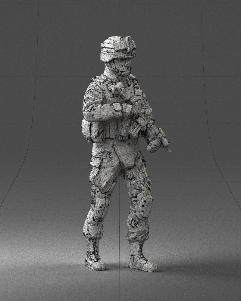 Warrior 0303-2 3D Print Ready 3D print model_5
