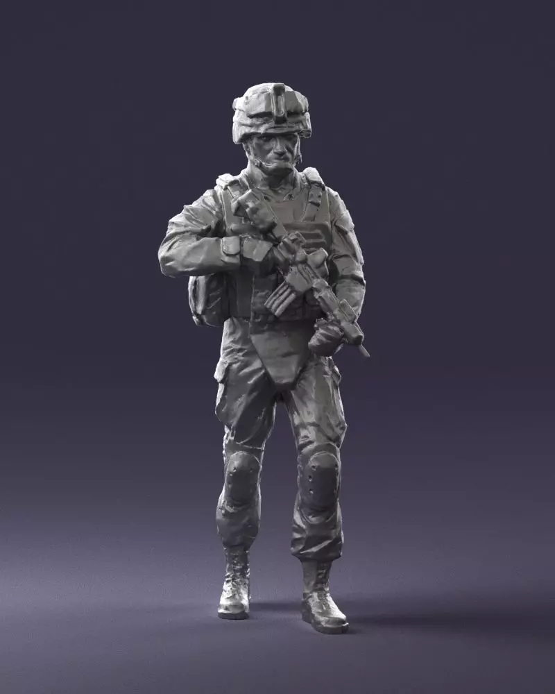 000640 Modern Soldier Figure Tactical STL 3D Scan 3D print model